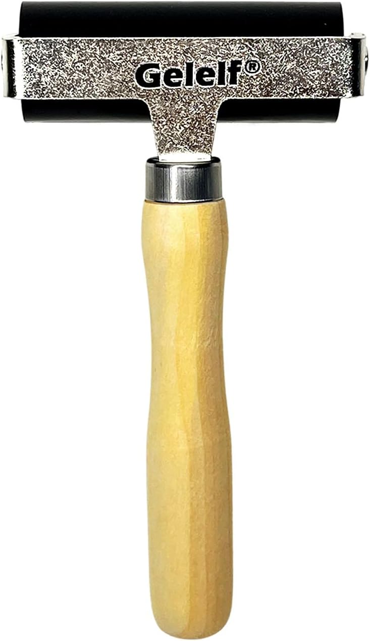 GELELF Smooth Peeling Brayer Roller - Wood Hand Roller Rollers Ink Roller Tape Roller for Gluing Taping Gel Printing Inking Block Printmaking Stamping Scrapbooks (#5: 3 Inch (8CM)) - Image 2